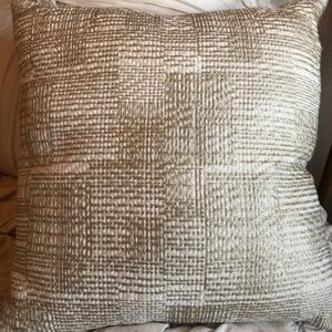 Gold and cream square throw pillow
